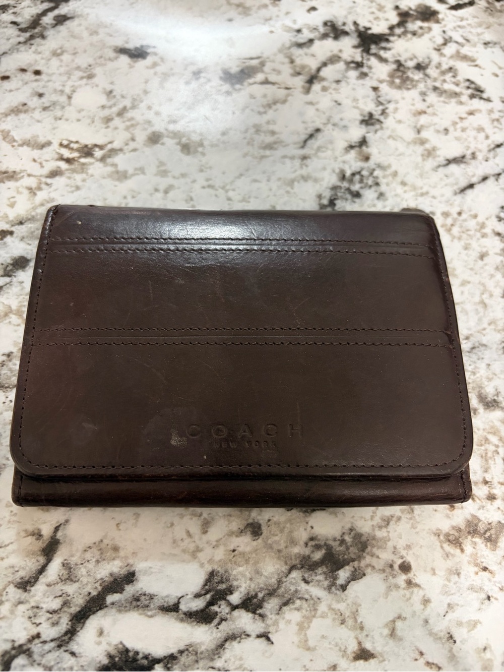 Coach Brown Leather Compact Wallet